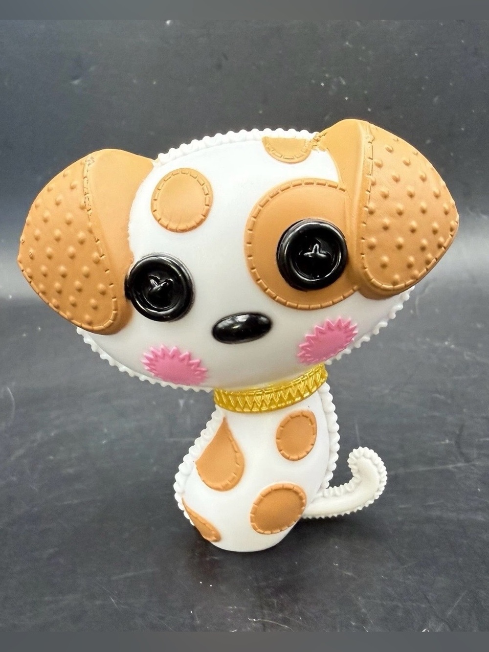 Lalaloopsy Sew Royal Princess Party Crumpet Hearts 3” Pet Dog White Brown Spots